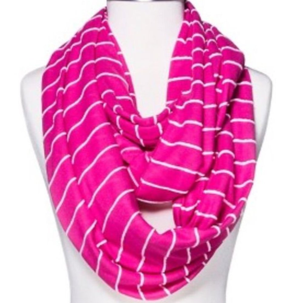 Merona Pink Striped Infinity Scarf